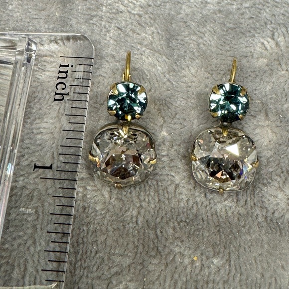 Sorrelli Blue and Crystal Gold-Tone Earrings - Picture 4 of 7